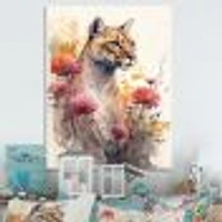Cute Puma Floral Art Wall