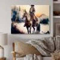 Western Cowboy Riding A Horse Wall Art