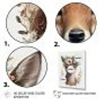 Cute Baby Fox With Floral Crown Wall Art