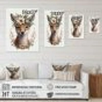 Cute Baby Fox With Floral Crown Wall Art