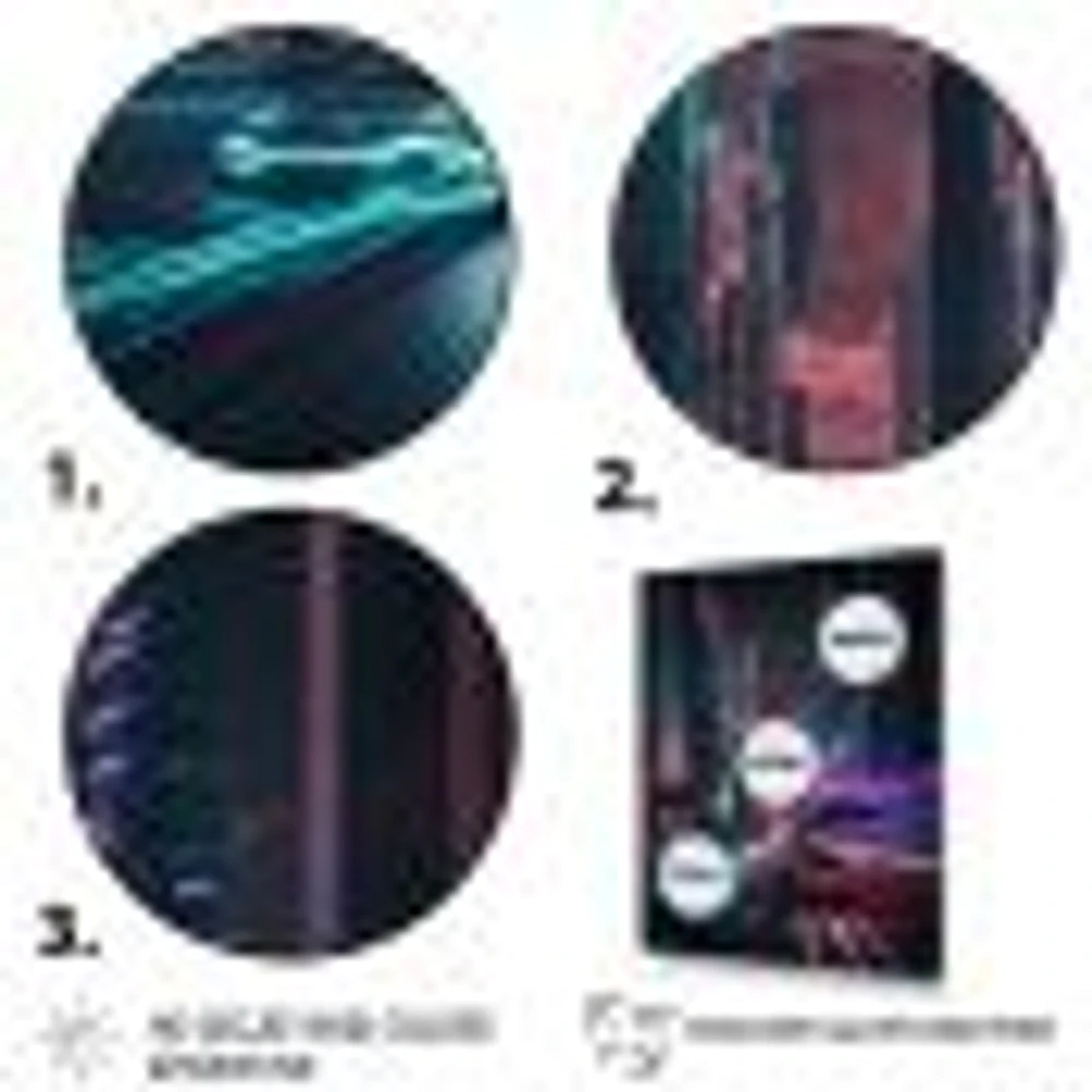 Futuristic Miami Neon Art Wall