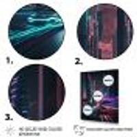 Futuristic Miami Neon Art Wall