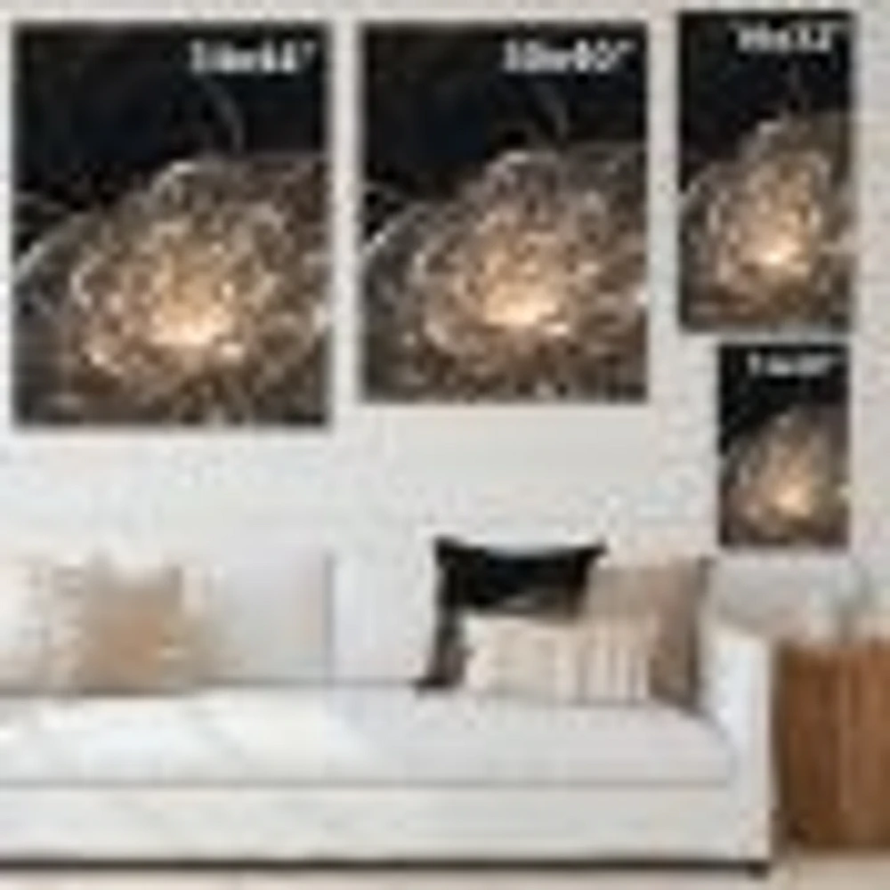 Fractal Flower with Golden Rays  Canvas Art Print