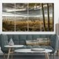 Pier Brown Lake  Canvas Art Print