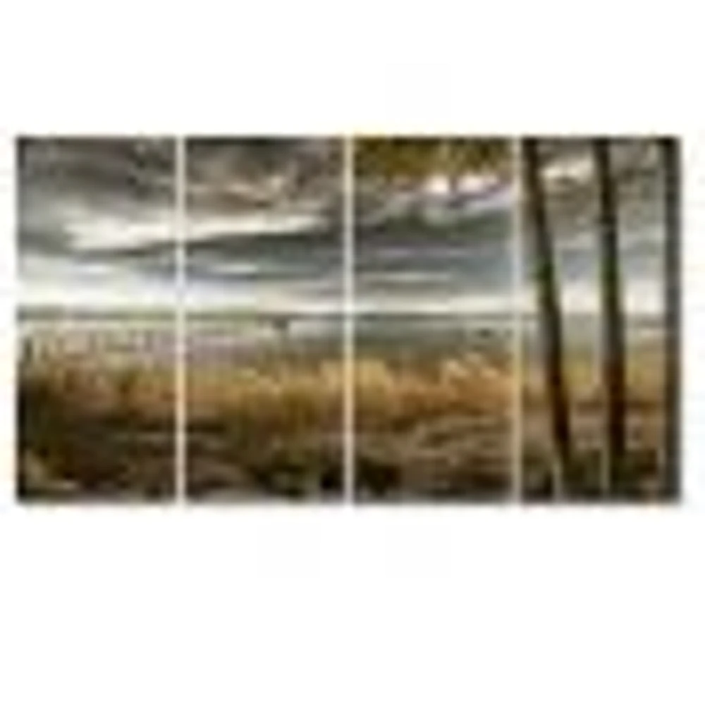 Pier Brown Lake  Canvas Art Print