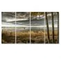 Pier Brown Lake  Canvas Art Print