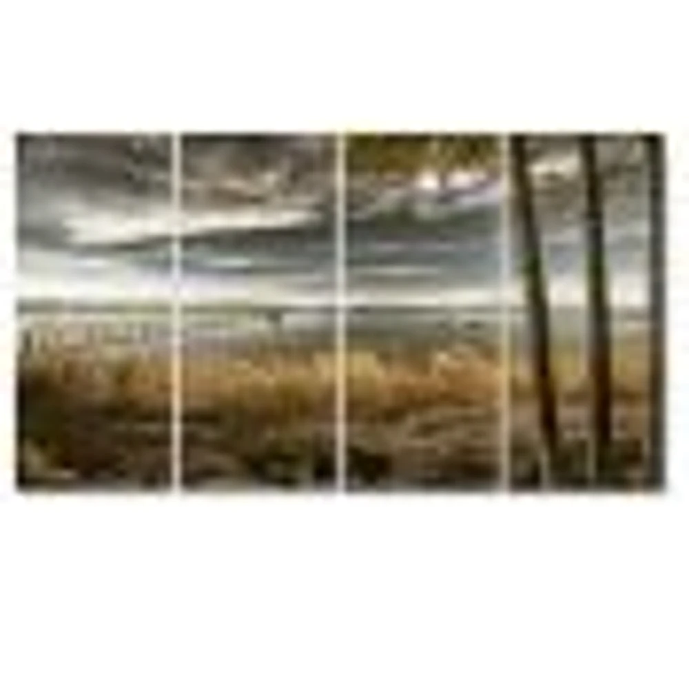 Pier Brown Lake  Canvas Art Print