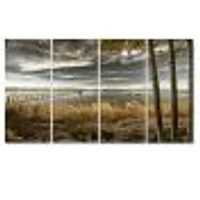 Pier Brown Lake  Canvas Art Print