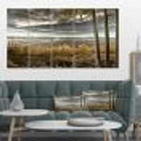 Pier Brown Lake  Canvas Art Print