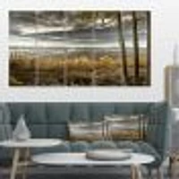 Pier Brown Lake  Canvas Art Print