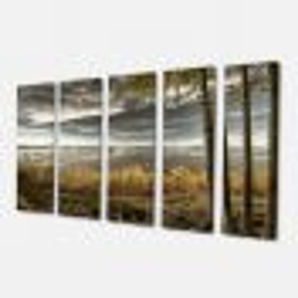Pier Brown Lake  Canvas Art Print