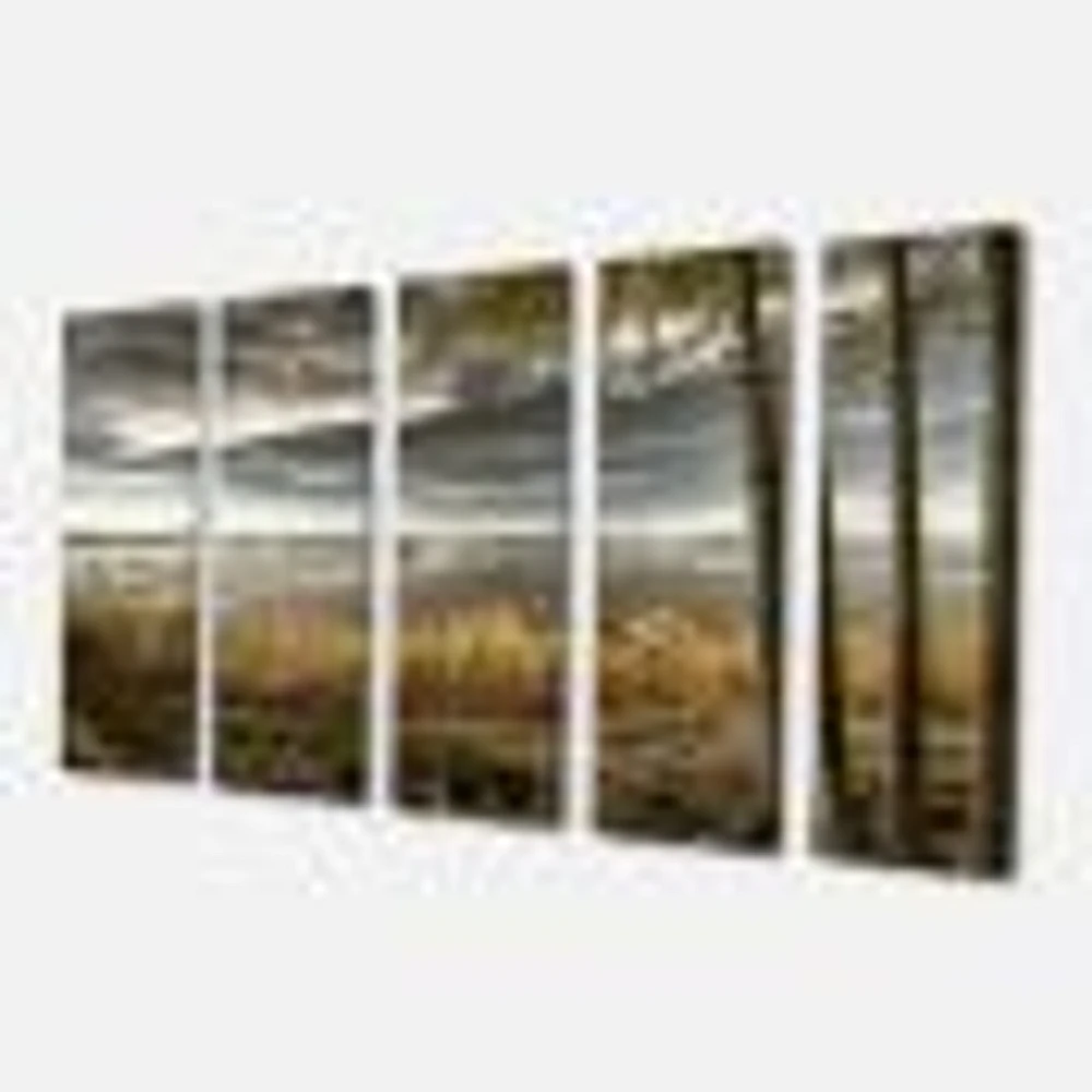 Pier Brown Lake  Canvas Art Print