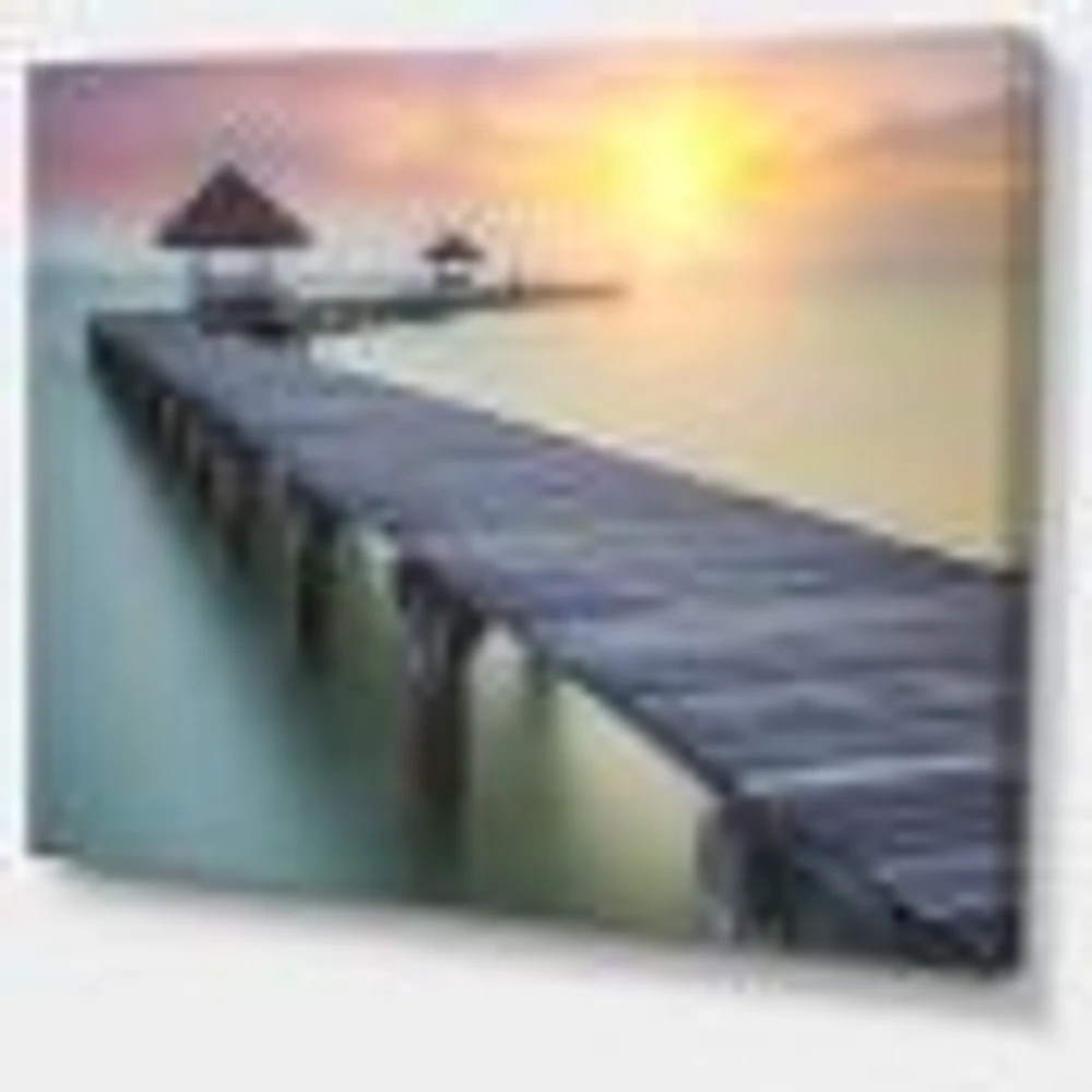 Wooden Sea Bridge and Sunset  Wall Art