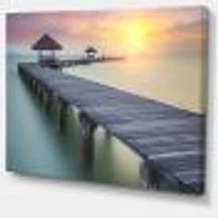 Wooden Sea Bridge and Sunset  Wall Art
