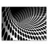 Waves and Circles Black White  Art Canvas Print