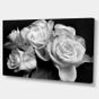 Bunch of Roses Black and White Canvas Art Print