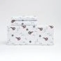 Winter Birds Flannel Sheet Set