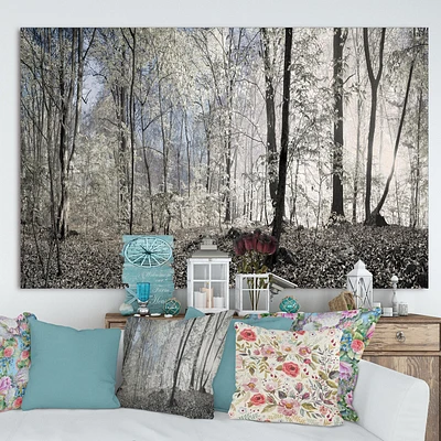 Dark Morning Forest Panorama Canvas Wall Art Print