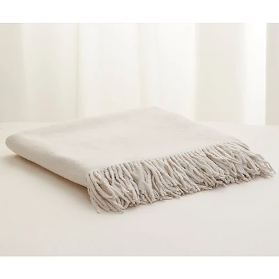 100% Silk Ivory Throw Blanket by SmartSilk