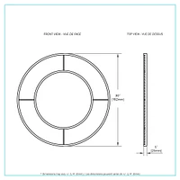 Elune Matte Black Round Mirror