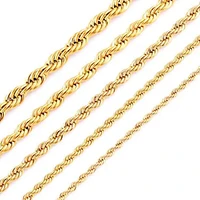 Luenzo 4mm Rope Chain 24" Necklace Gold Plated