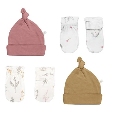 Bamboo Hats and Mitts, Set of 4