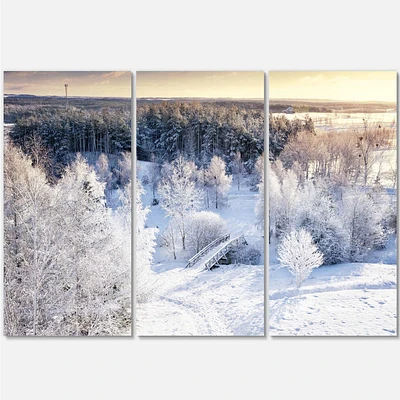 Beautiful Winter Panorama Canvas Wall Art - 3 Panels