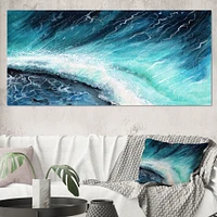 Navy Blue Ocean Waves with White Seafoam I Canvas Wall Art Print