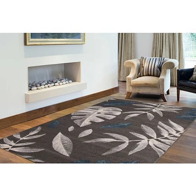 Feuilles Anthracite-Grey Rug