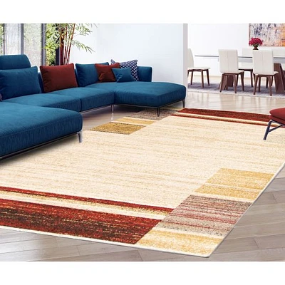 Modern Gabbeh Ivory/Red Rug