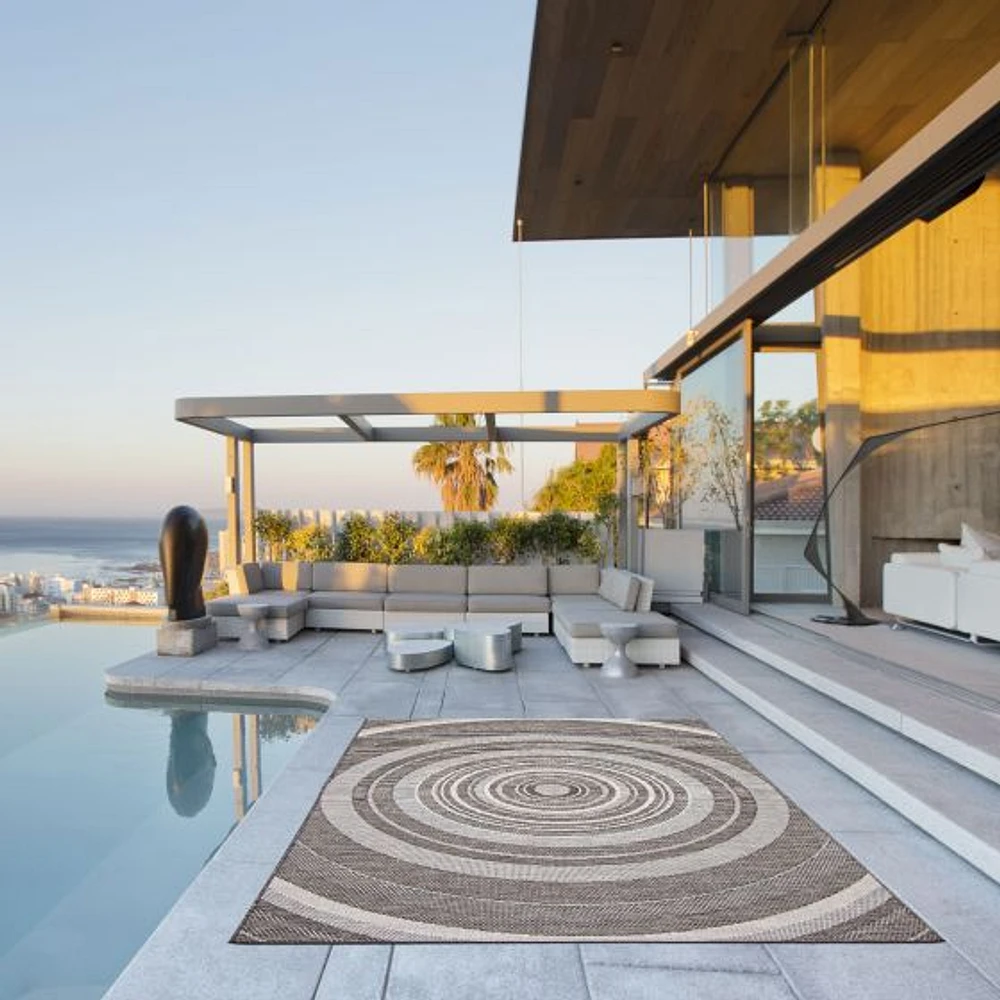 Gardenia Modern Indoor/ Outdoor Grey Rug