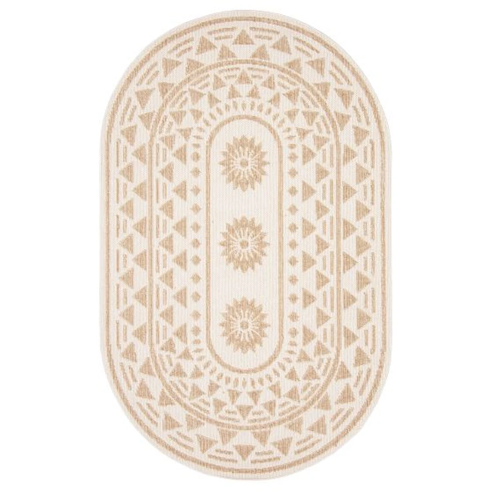 Finley tapis ovale contemporain taupe