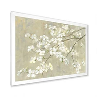 Dogwood Spring Neutral  Canvas Wall Art Print