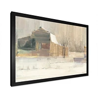 Winter on the Farm house  Canvas Art