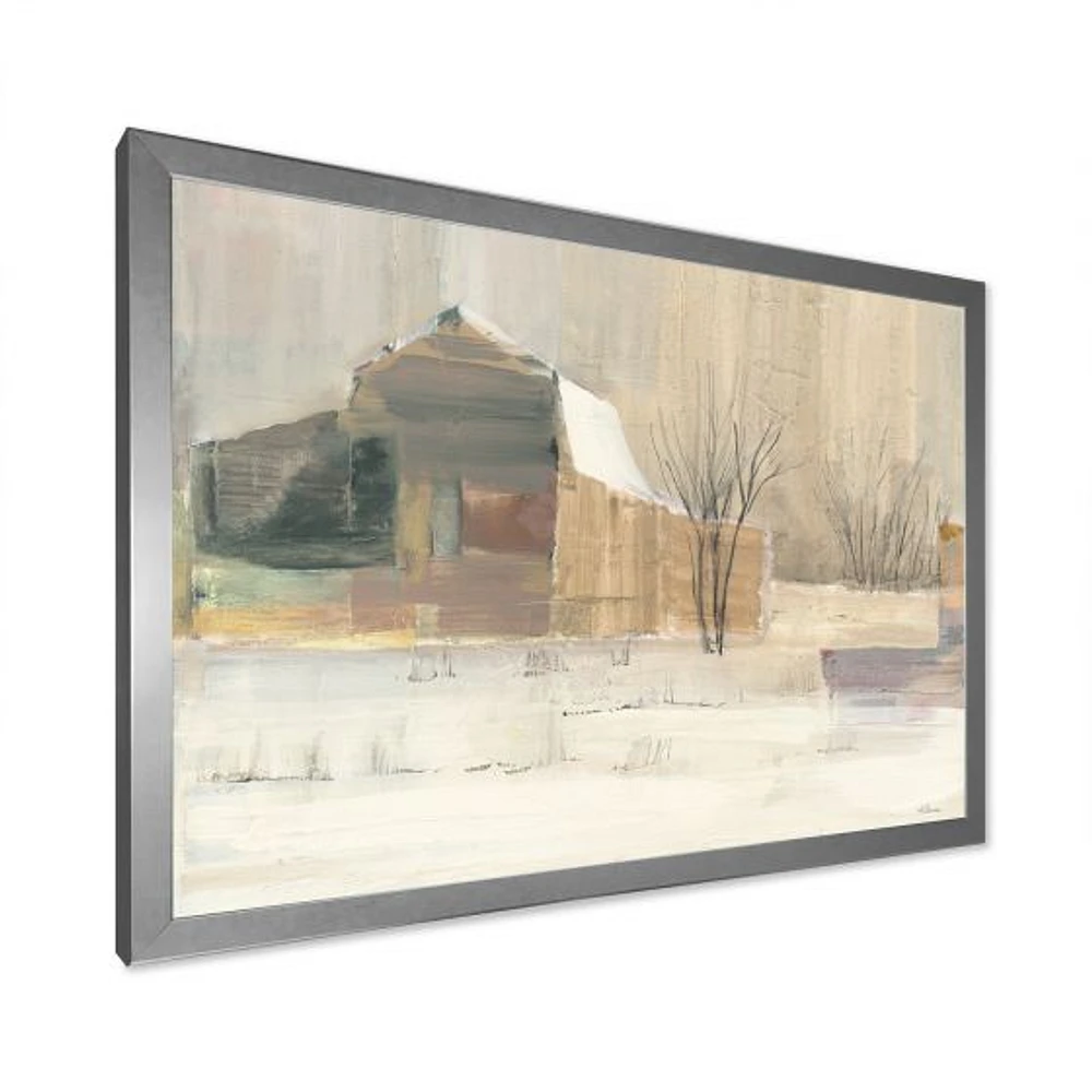 Winter on the Farm house  Canvas Art