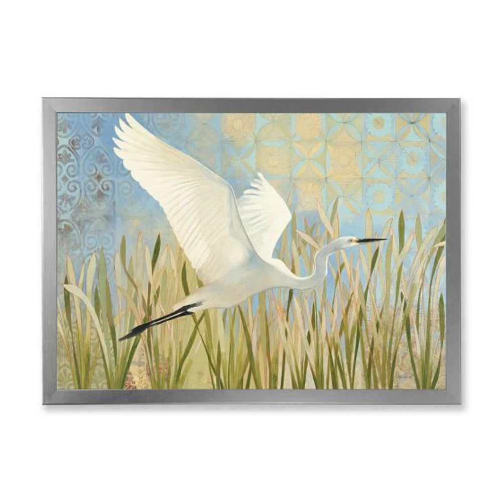 Snowy Egret Flight vII  Wall Art