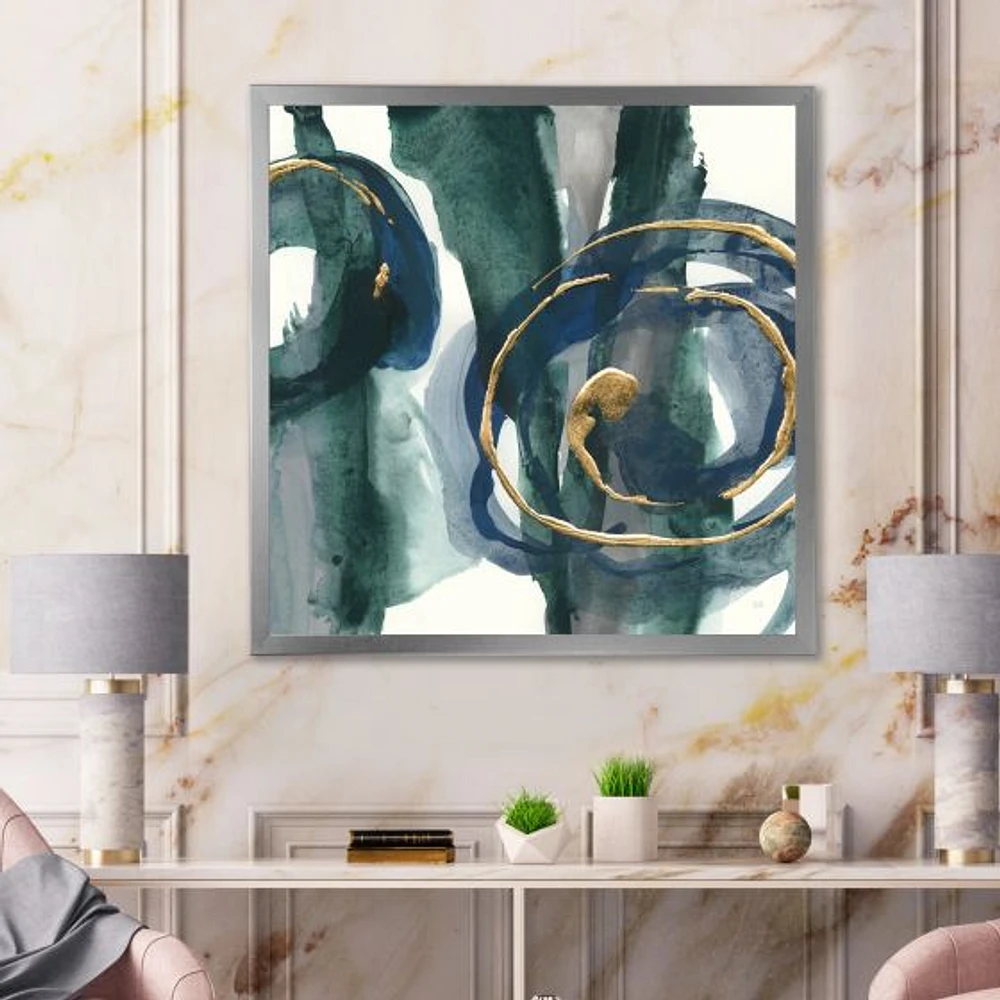 Indigo and Gold III  Canvas Wall Art Print
