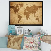 Ancient Map of The World V Canvas Wall Art