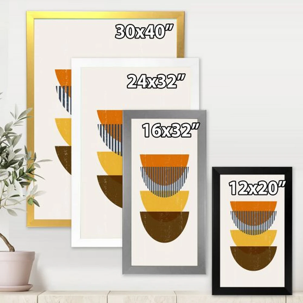 Abstract Geometric Moon Earth Tones Wall Art