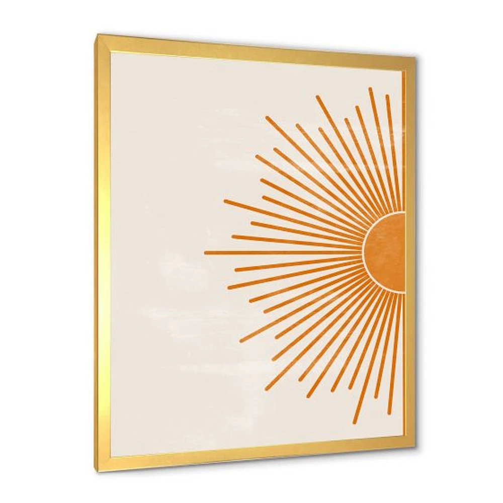 Orange Sun Print I  Canvas Wall Art