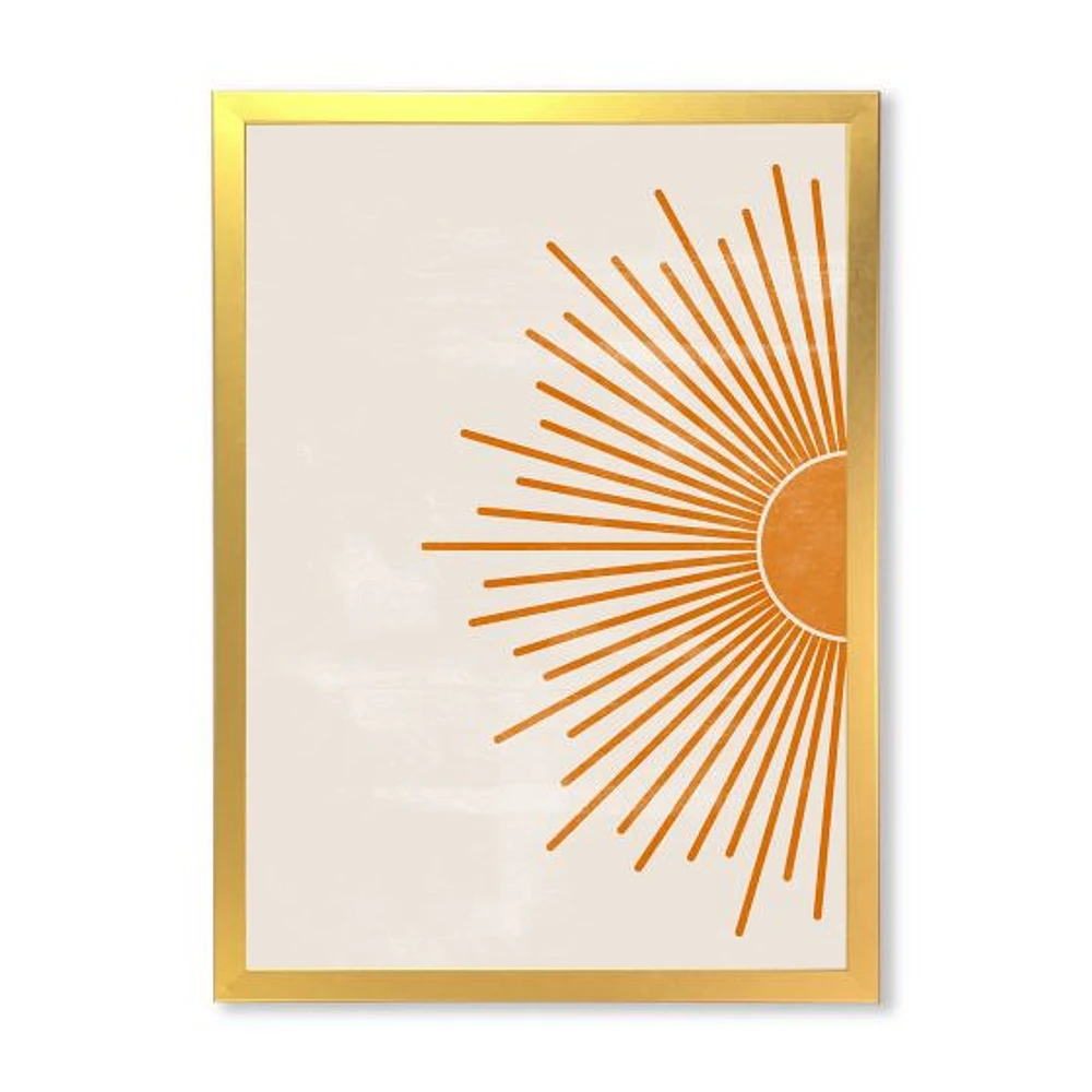 Orange Sun Print I  Canvas Wall Art