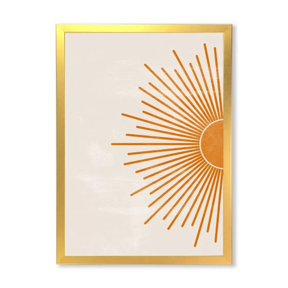 Orange Sun Print I  Canvas Wall Art