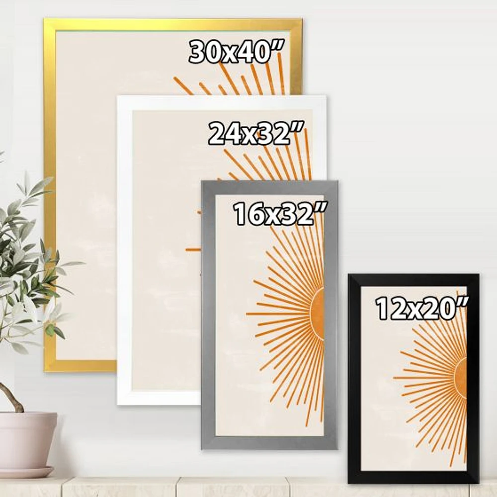 Orange Sun Print I  Canvas Wall Art