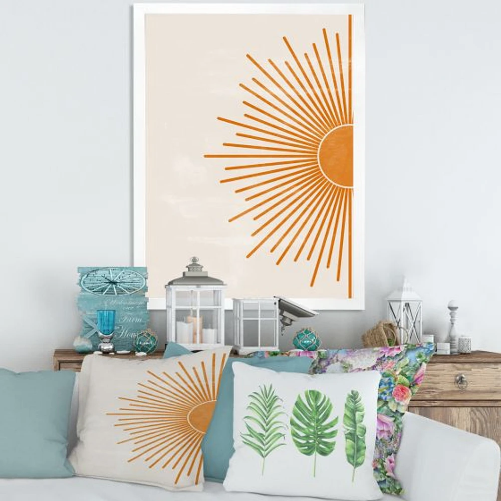 Orange Sun Print I  Canvas Wall Art