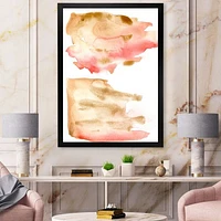 Pink Gold Red and Beige Abstract Clouds  Canvas Wall Art Print
