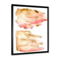 Pink Gold Red and Beige Abstract Clouds  Canvas Wall Art Print