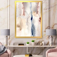 Pastel Abstract with Dark Blue Pink & Gray Spots  Wall Art