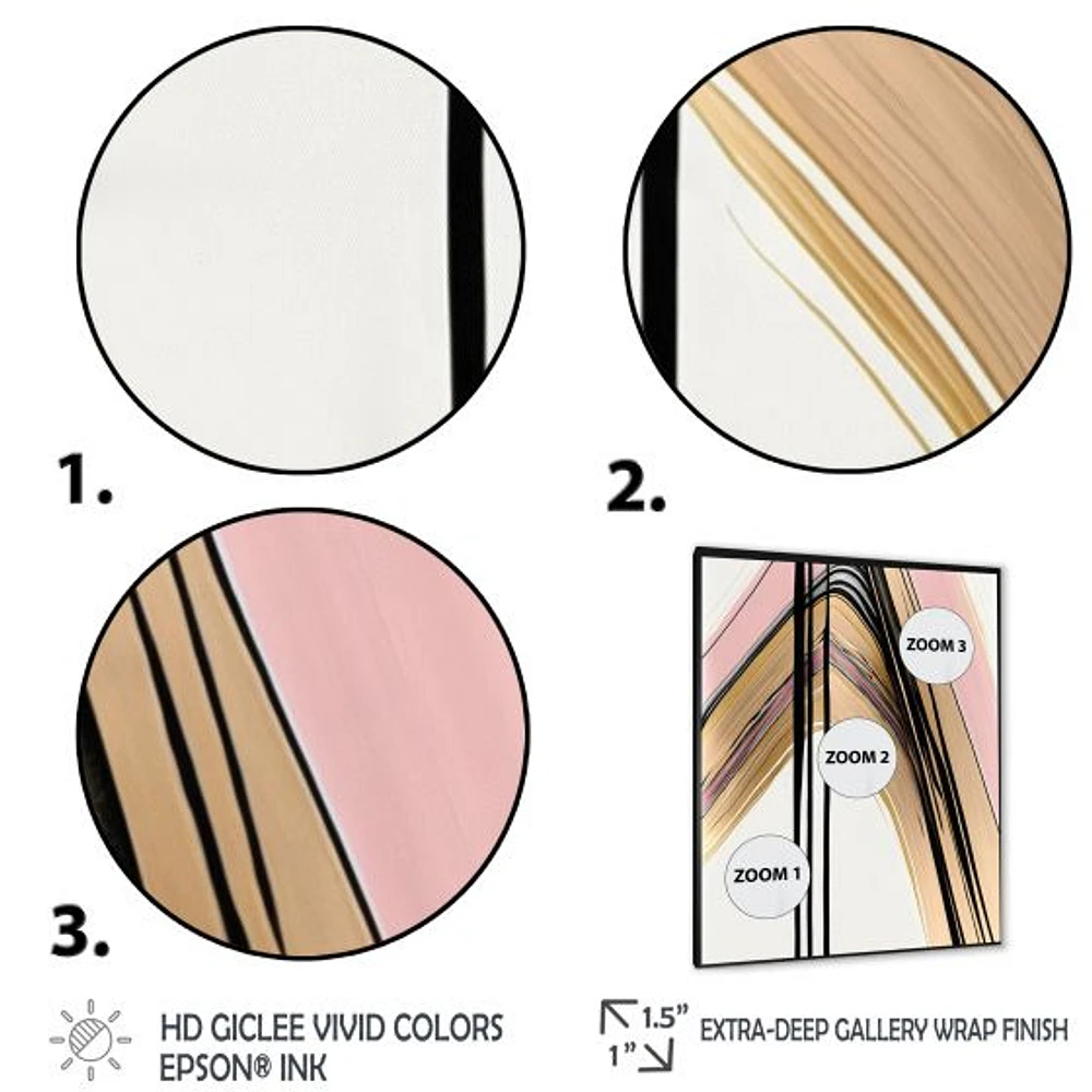 Minimalism Pink And Gold Cubic Fusion V Wall Art