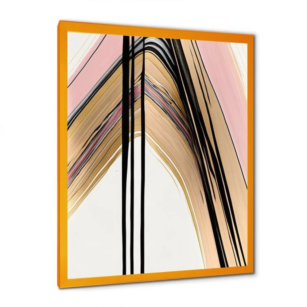 Minimalism Pink And Gold Cubic Fusion V Wall Art