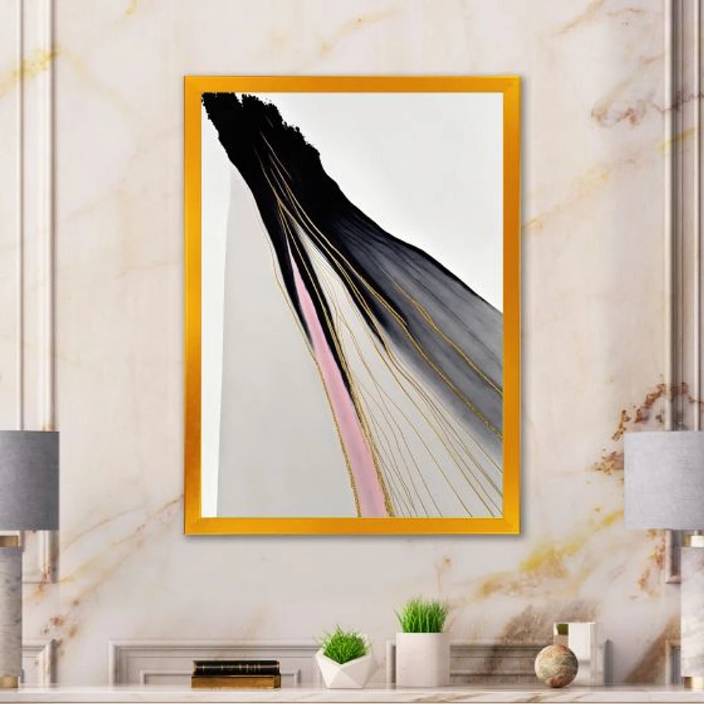 Minimalism Pink And Gold Cubic Fusion VI Wall Art